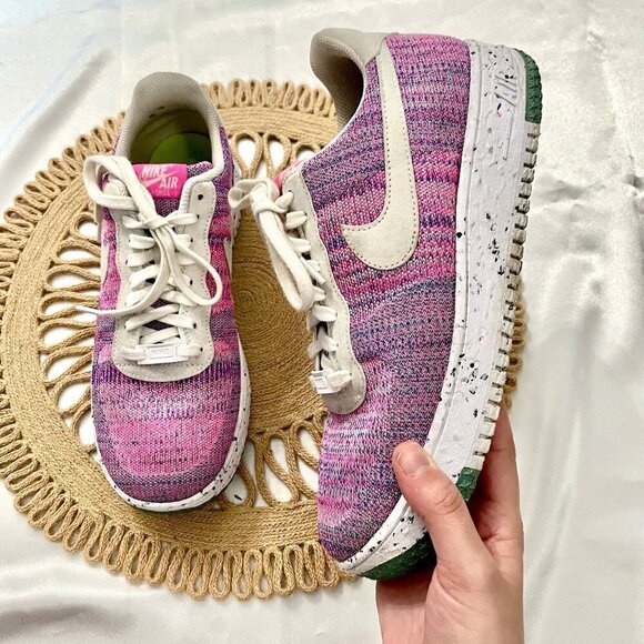 Nike Air Force 1 Crater Flyknit Purple Sneakers Women’s 11.5 / Men’s 10 - Picture 2 of 13